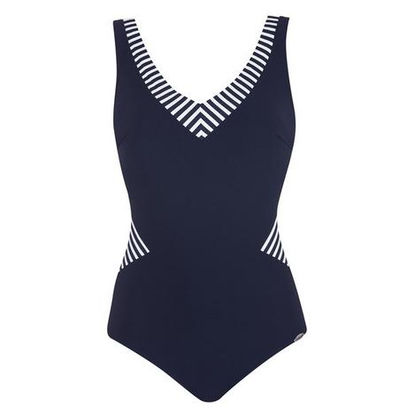 SUNFLAIR Maillot de Bain Basique Rayé Col V  