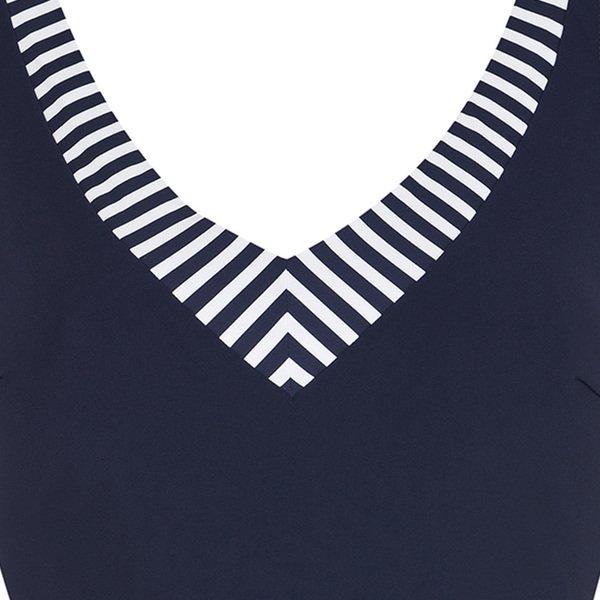 SUNFLAIR Maillot de Bain Basique Rayé Col V  