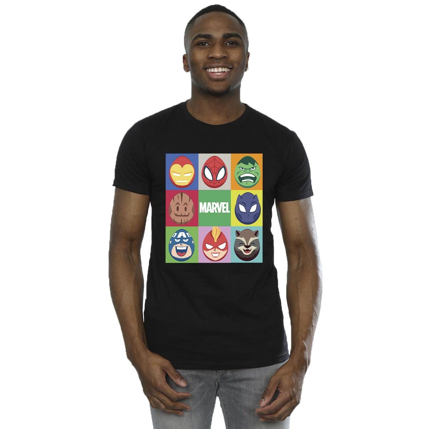 MARVEL Character Faces T-Shirt Imprimé Graphique  