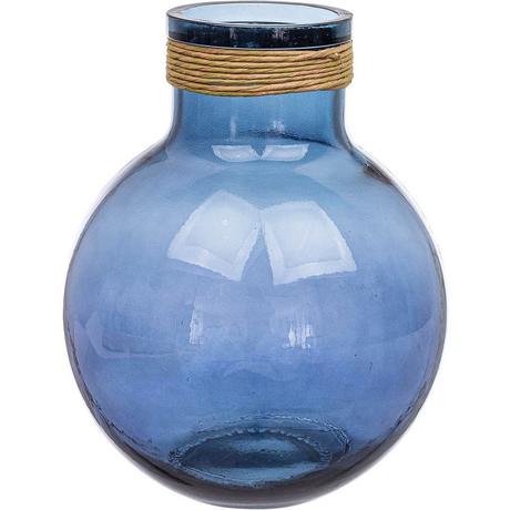 mutoni Vase rotin bleu cobalt 34  