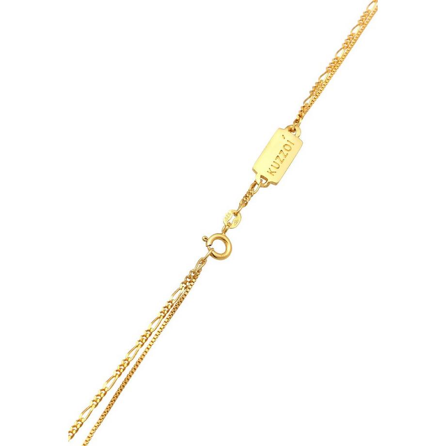 Kuzzoi  Collier Herren Layer Figaro Venezianer Platte 925 Silber 