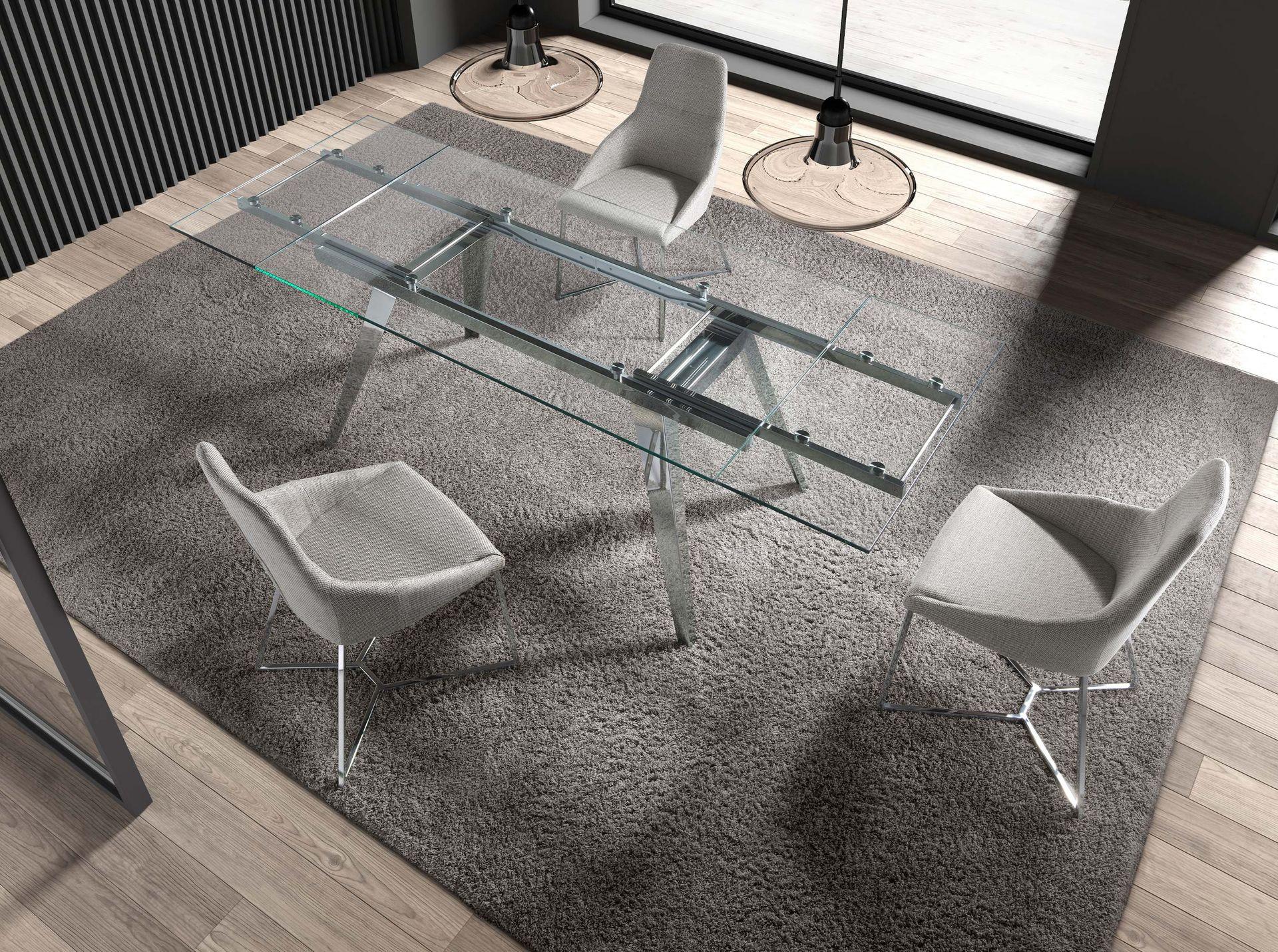 ANGEL CERDA Sedia in tessuto grigio  