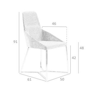 ANGEL CERDA Sedia in tessuto grigio  