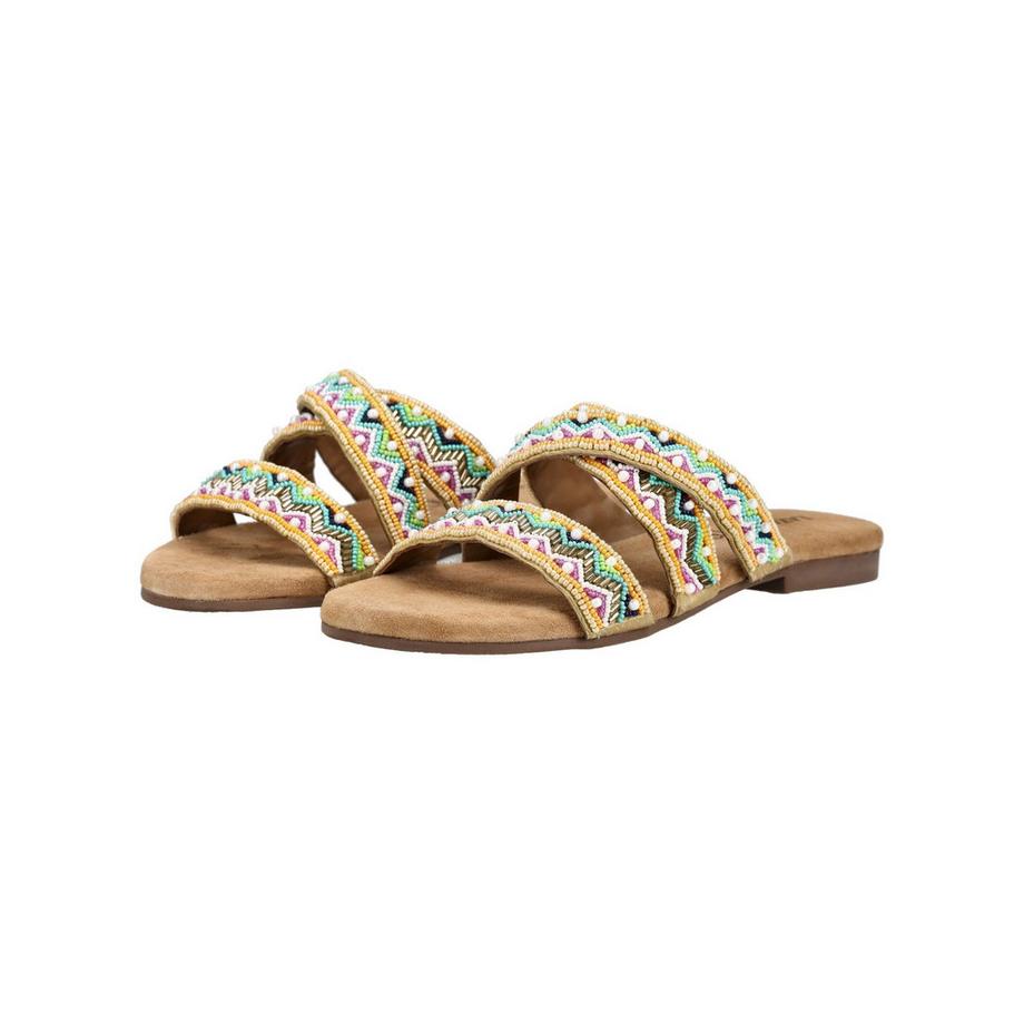 Lazamani Beaded Slide Sandals  