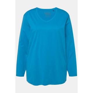 Ulla Popken  Shirt, V-Ausschnitt, Relaxed, Langarm 