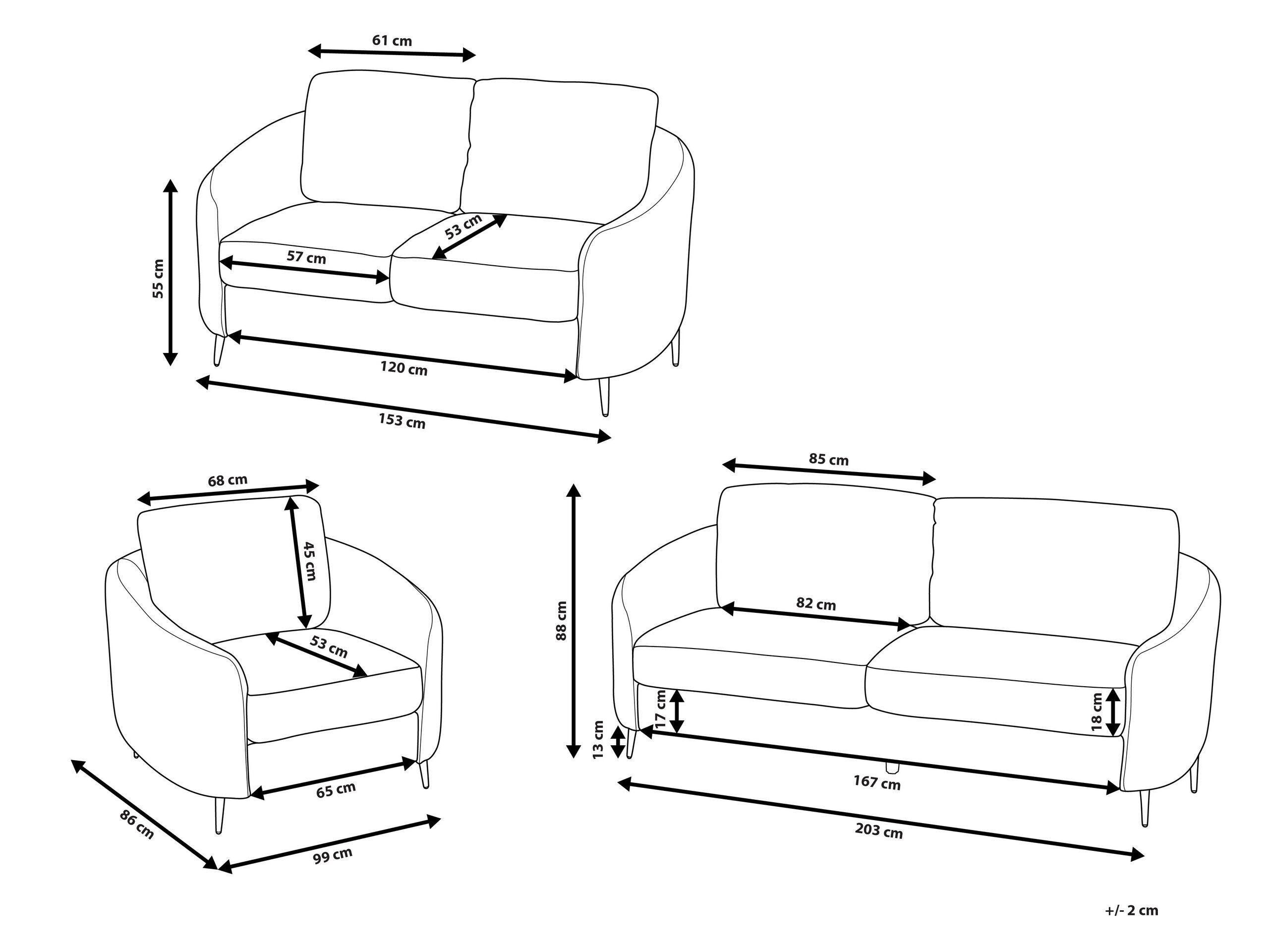 Beliani Wohnzimmer Set aus Bouclé Klassisch TROSA  