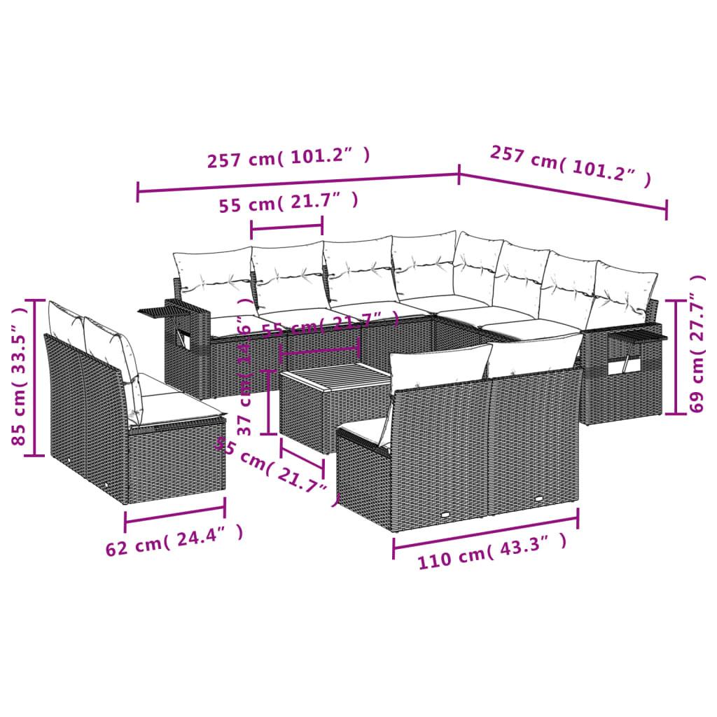 VidaXL set divano da giardino Polirattan  