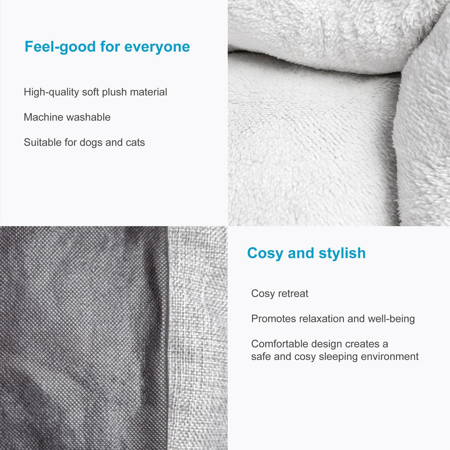 Intirilife  Lit pour animaux de compagnie en peluche moelleux 