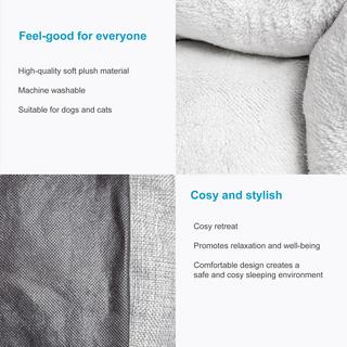 Intirilife  Lit pour animaux de compagnie en peluche moelleux 