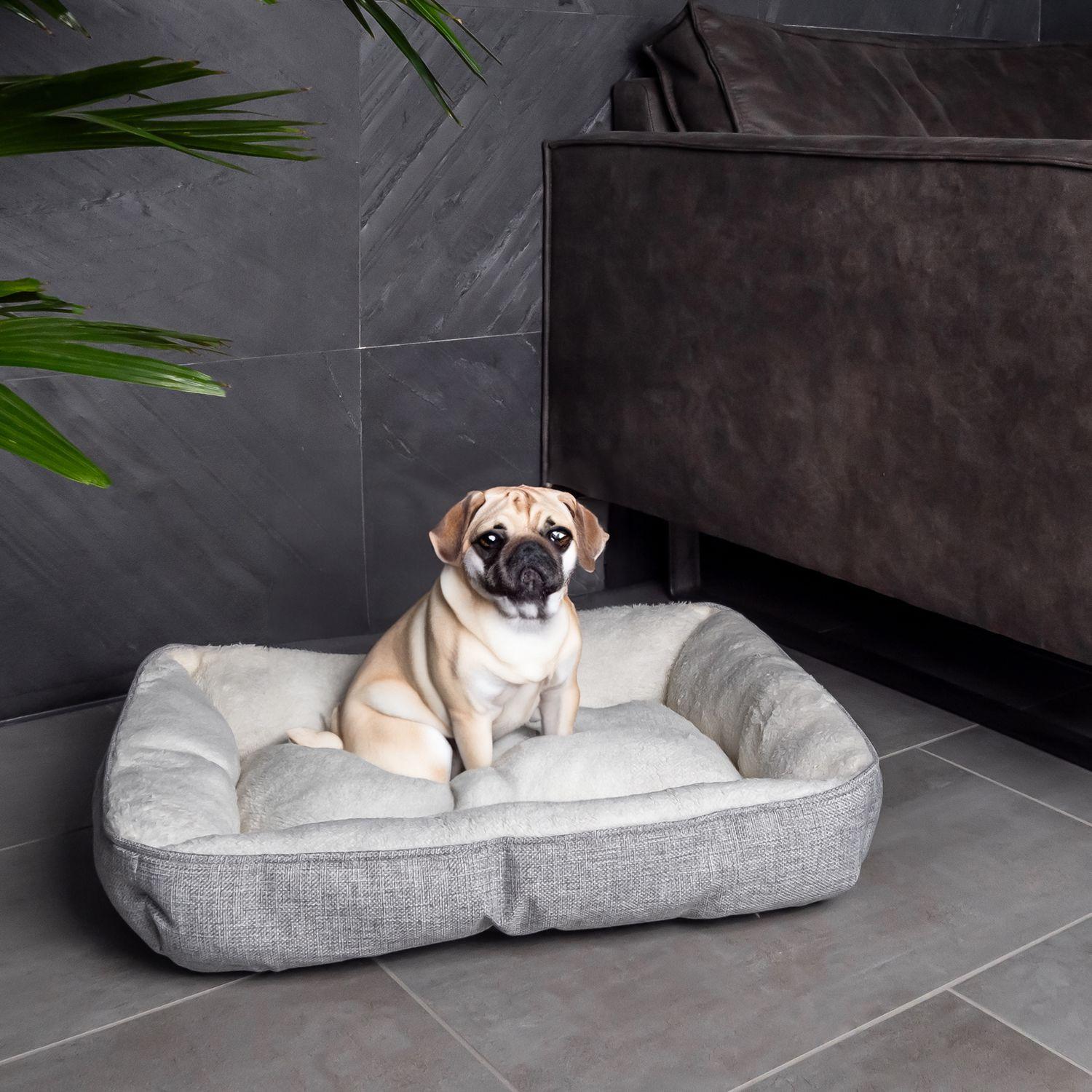 Intirilife  Lit pour animaux de compagnie en peluche moelleux 