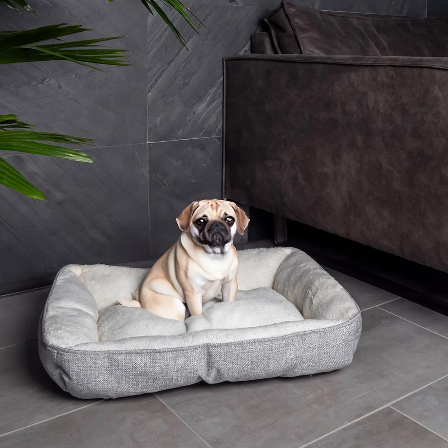 Intirilife  Intirilife Soffice cuccia per animali in Grigio - 60 x 47 x 13 cm - Morbida cuccia antiscivolo per cani cuscino per gatti comodo divano per cani divano per gatti per cani e gatti 