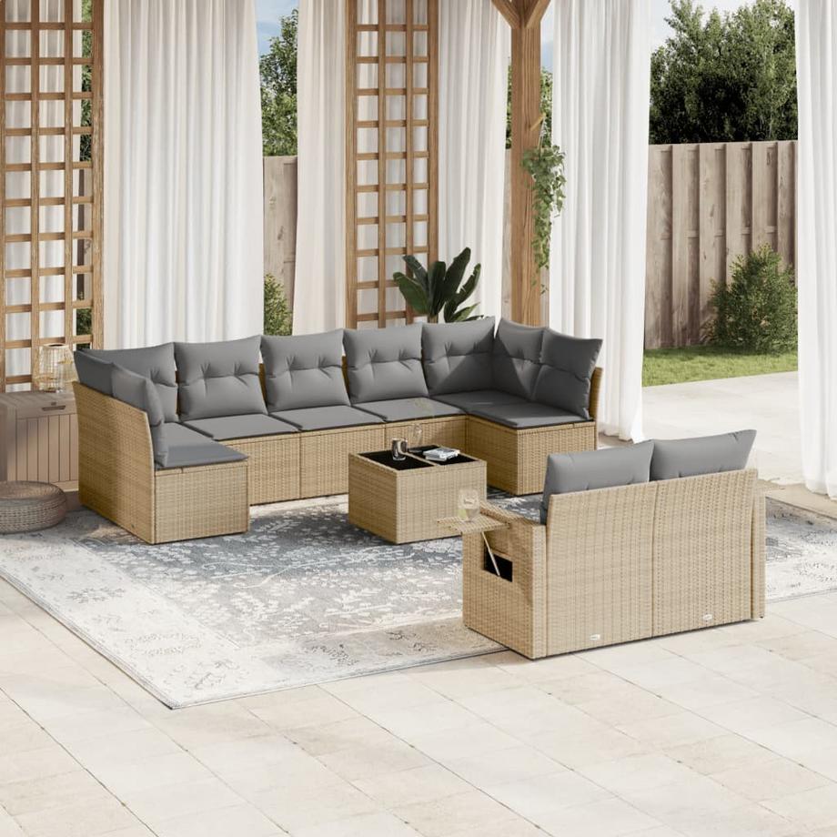 VidaXL set divano da giardino Polirattan  