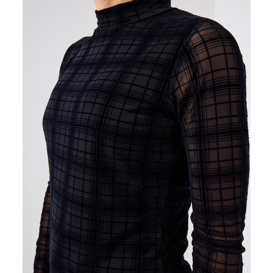 Joe Browns Enges Jersey Top Kariertes Mesh  