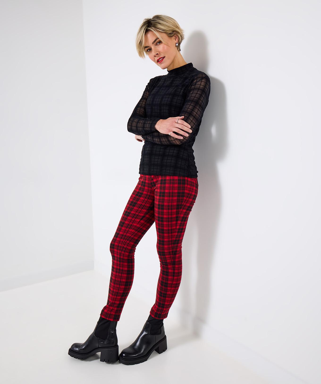 Joe Browns Enges Jersey Top Kariertes Mesh  