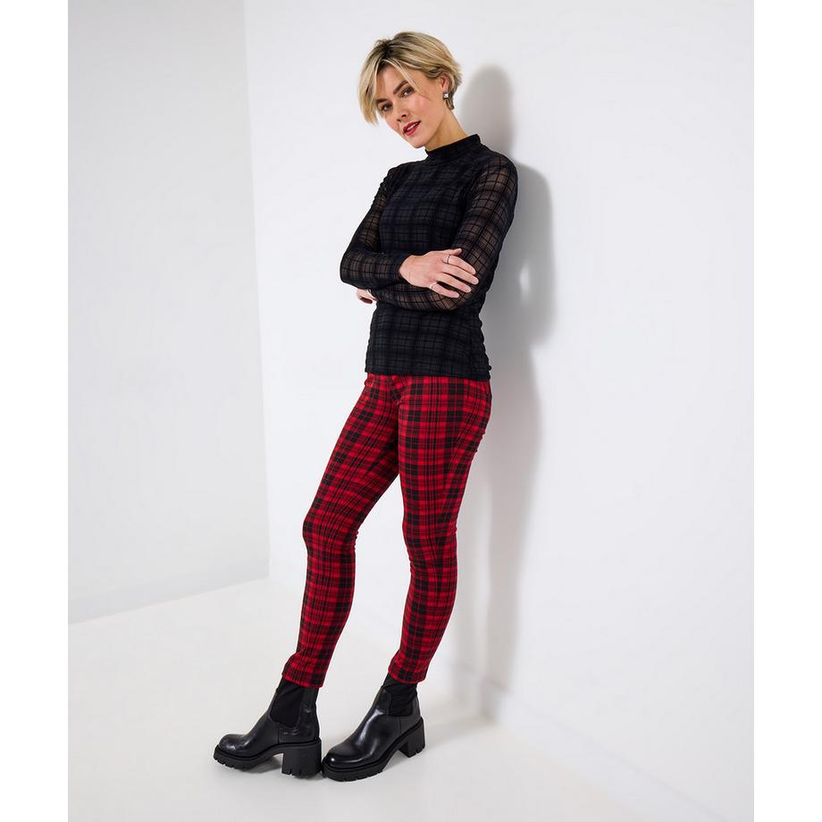 Joe Browns Enges Jersey Top Kariertes Mesh  