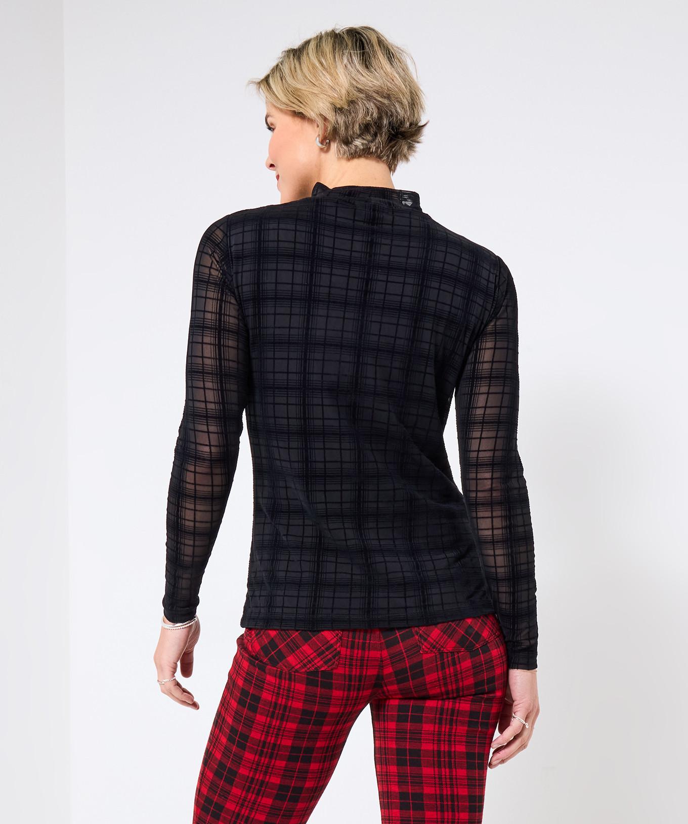 Joe Browns Enges Jersey Top Kariertes Mesh  