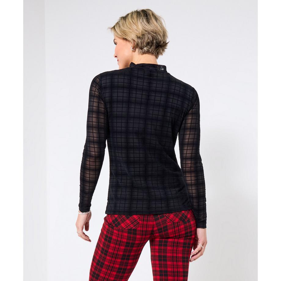 Joe Browns Enges Jersey Top Kariertes Mesh  