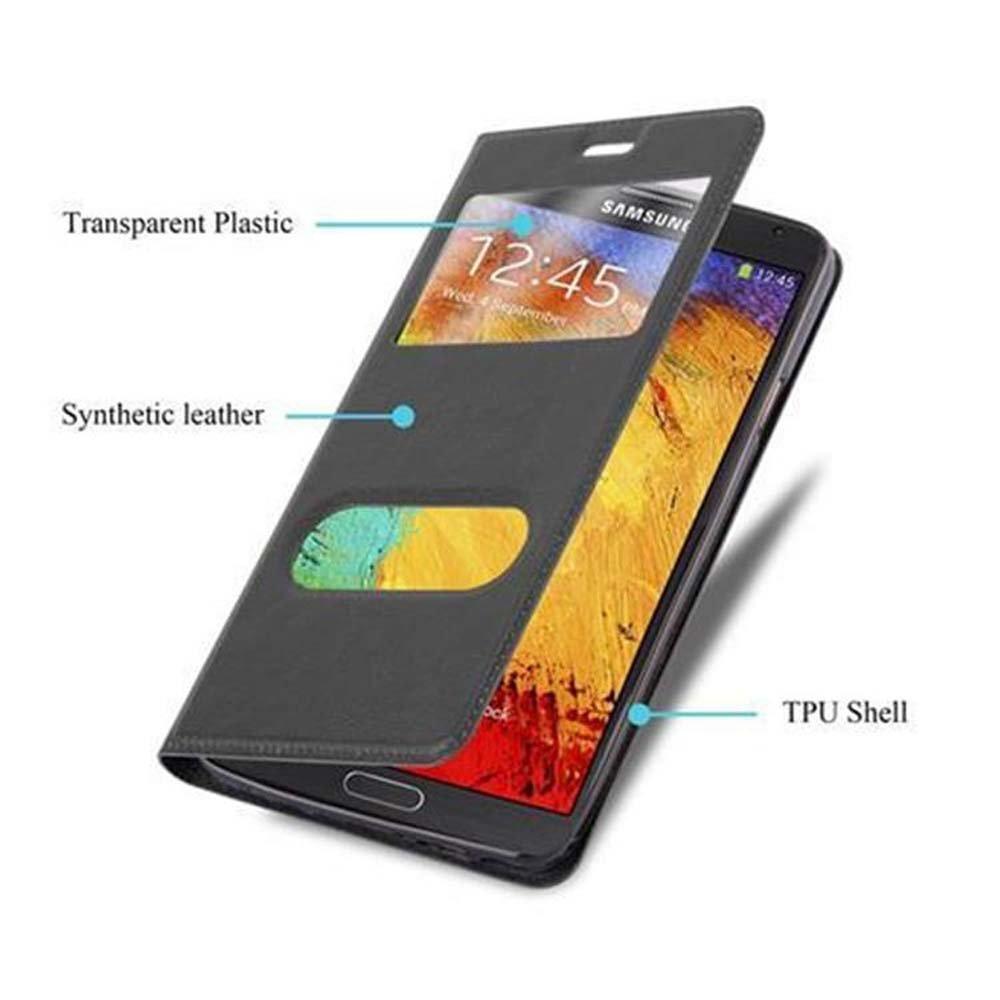 Cadorabo  Hülle für Samsung Galaxy NOTE 3 Magnetverschluss, 2 Sichtfenstern 