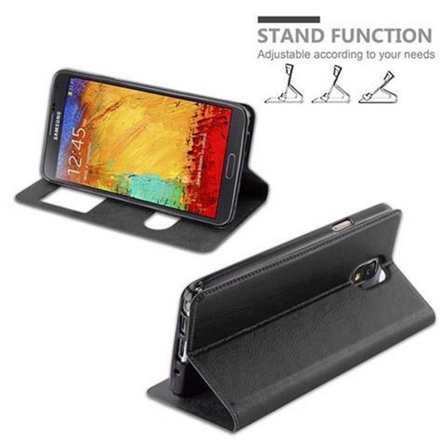 Cadorabo  Hülle für Samsung Galaxy NOTE 3 Magnetverschluss, 2 Sichtfenstern 