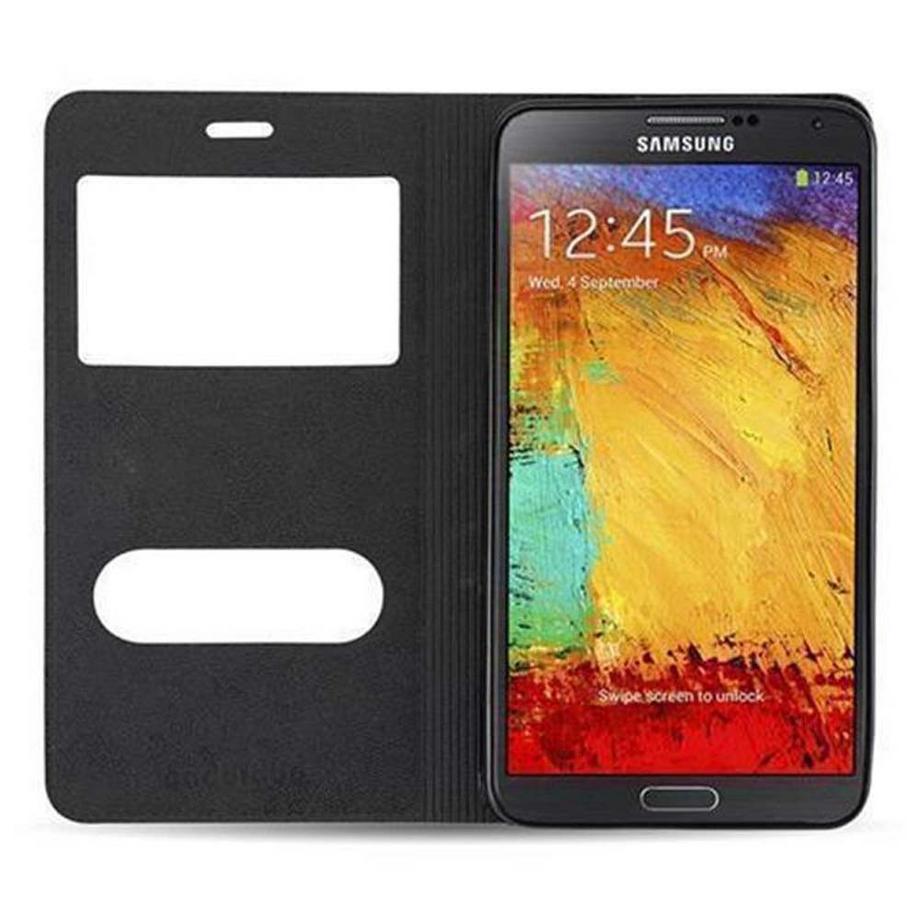 Cadorabo  Hülle für Samsung Galaxy NOTE 3 Magnetverschluss, 2 Sichtfenstern 