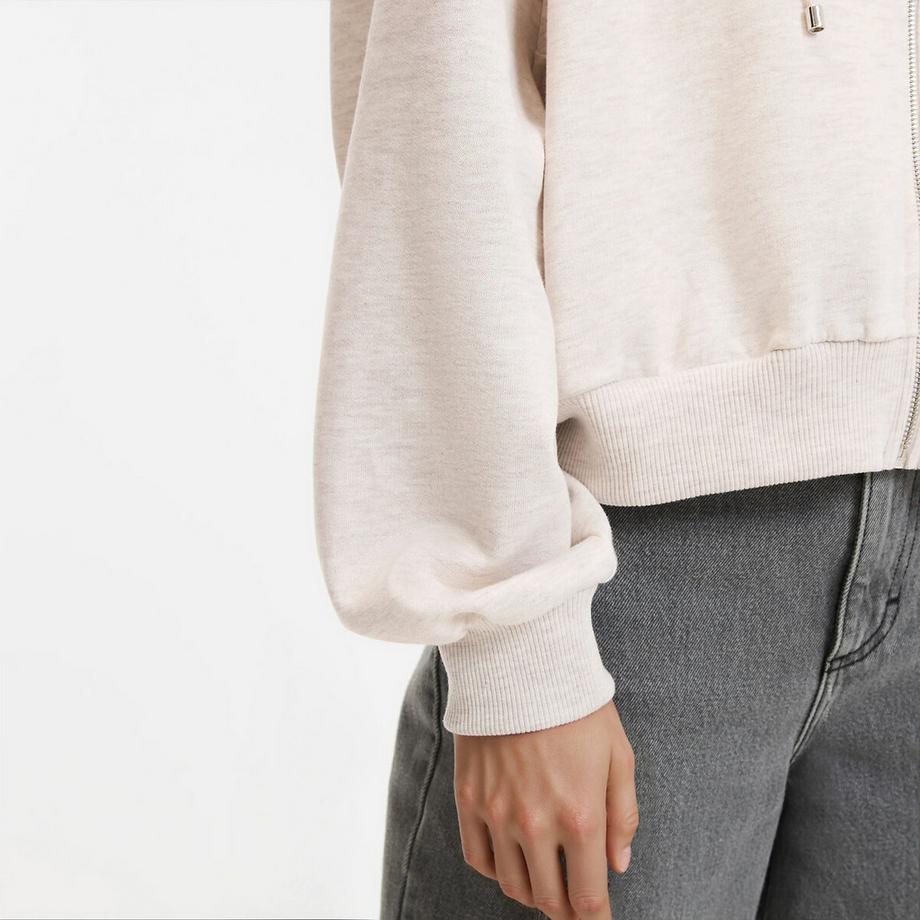 La Redoute Collections Kurzes Sweatshirt mit Reissverschluss und Kapuze  