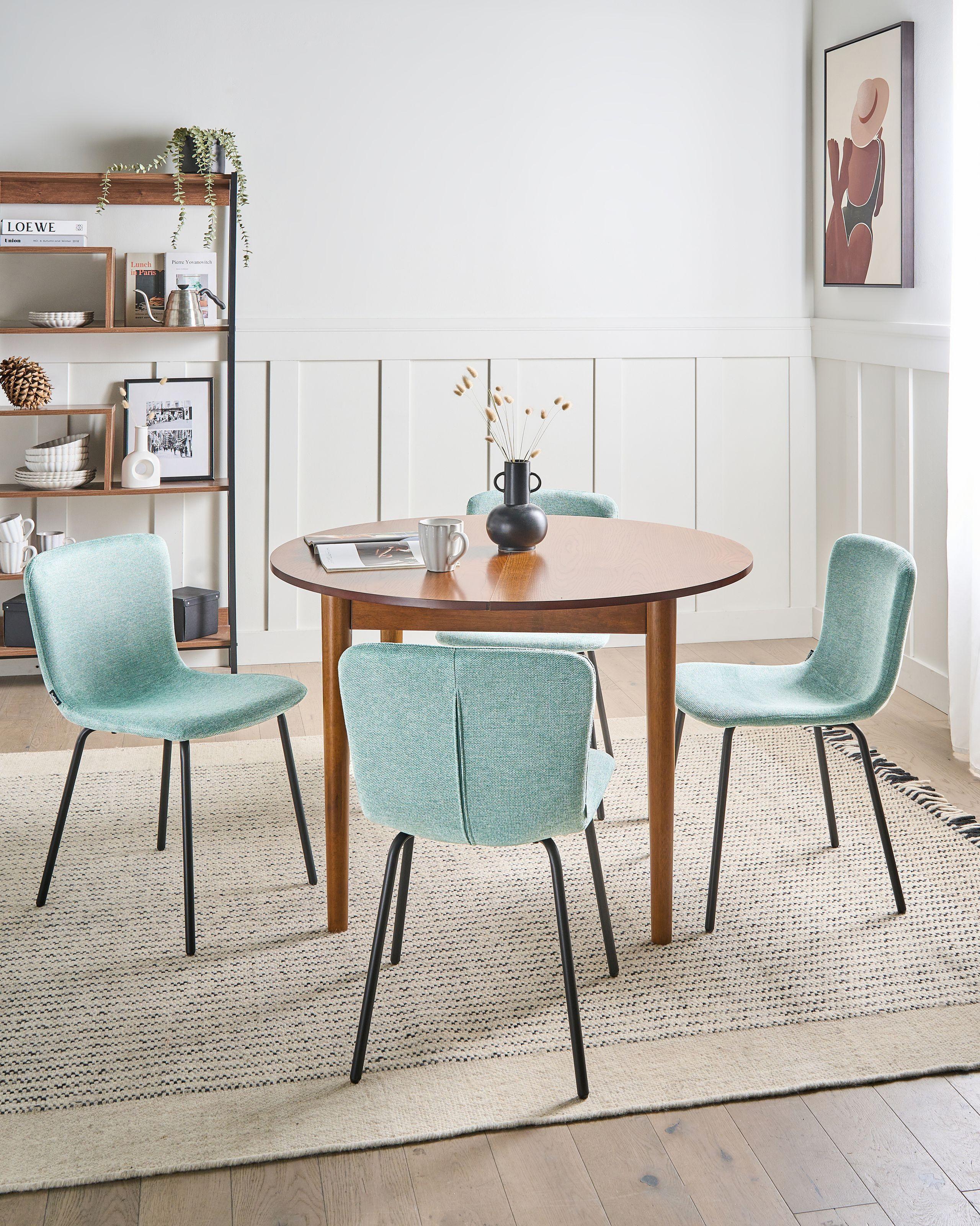 Beliani Esszimmerstuhl 4er Set aus Stoff Minimalistisch CALDWELL  