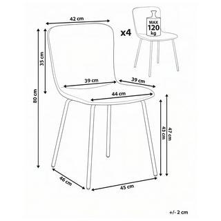 Beliani Esszimmerstuhl 4er Set aus Stoff Minimalistisch CALDWELL  