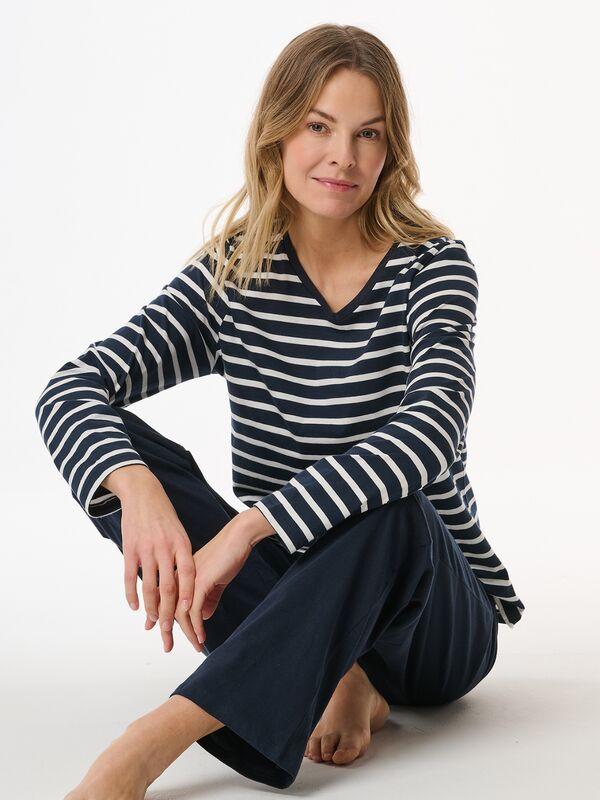 Schiesser Gestreifter Langarm Pyjama  