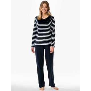 Schiesser Gestreifter Langarm Pyjama  