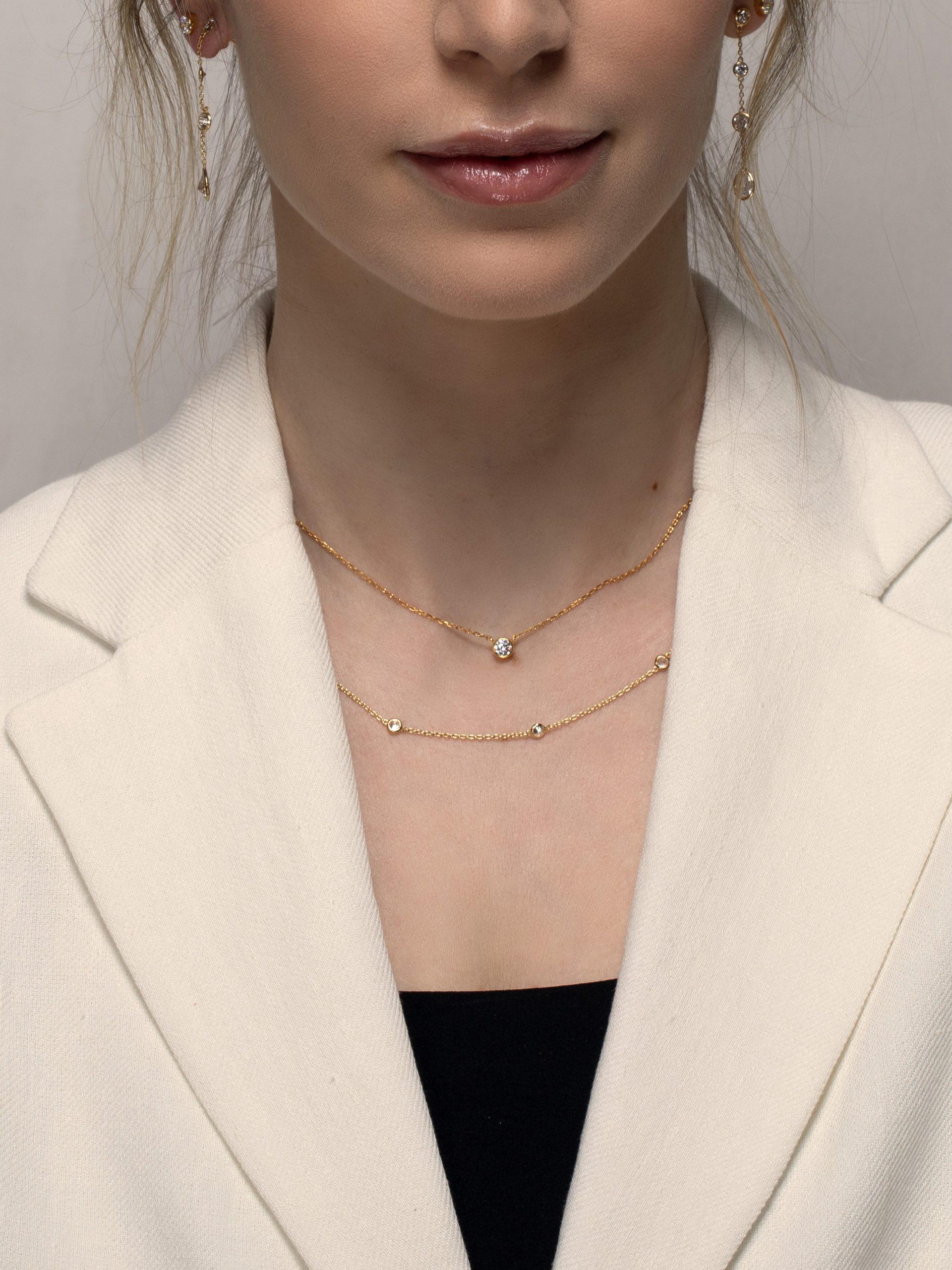 PHANTASYA  Kette mit Zirkonia 1618 Vergoldet 