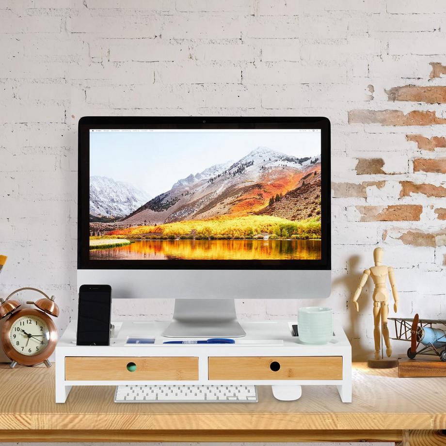 Northix Supporto per schermo e portaoggetti da scrivania  