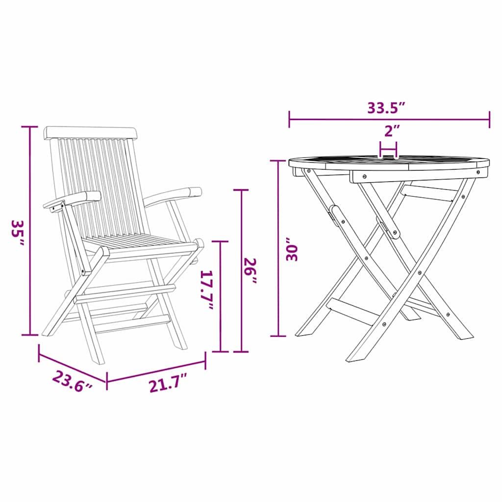 VidaXL Garten essgruppe massivholz teak  