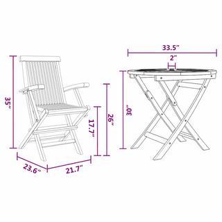 VidaXL Garten essgruppe massivholz teak  
