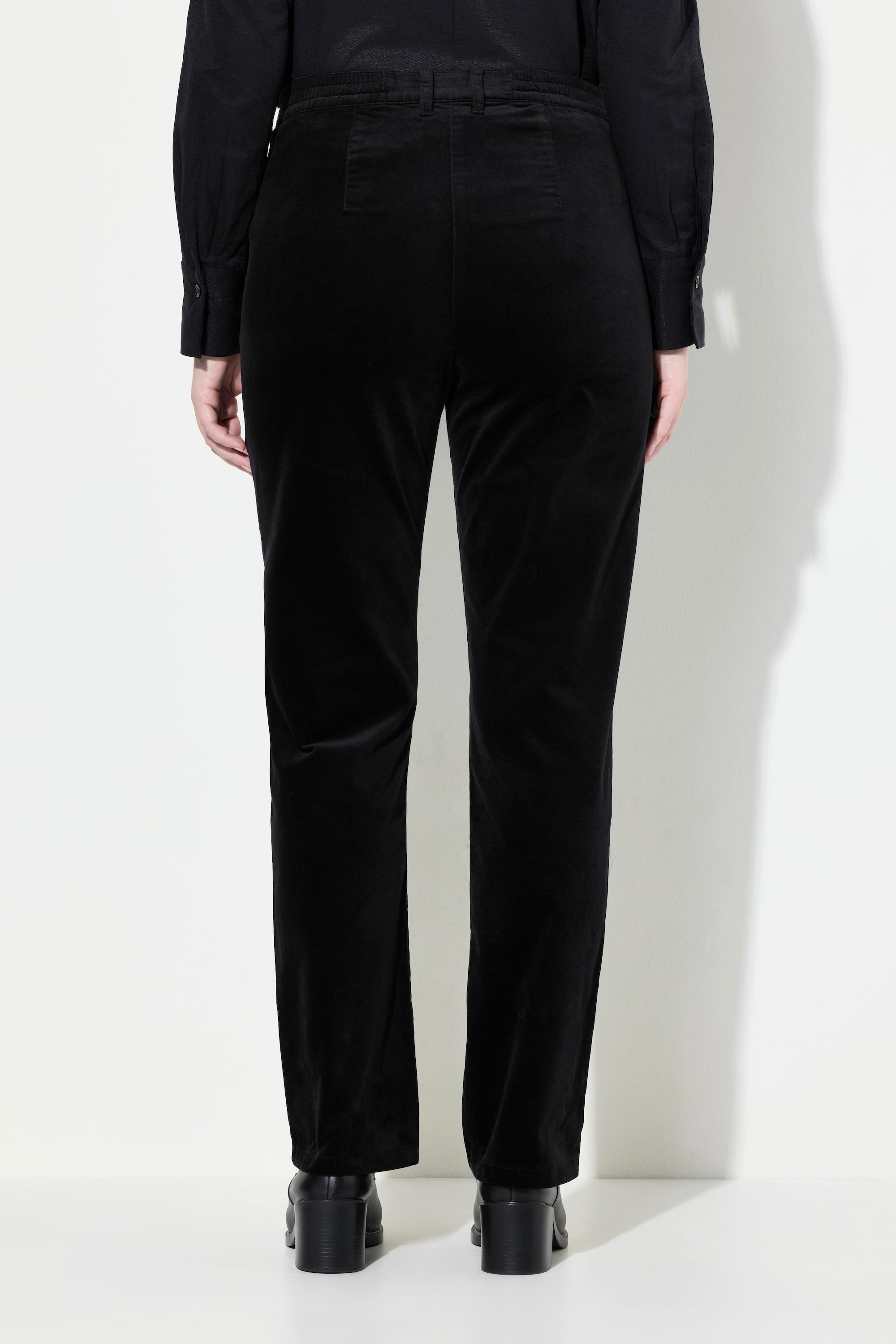 Ulla Popken Mony Pantalon en velours jambe carotte taille confortable  