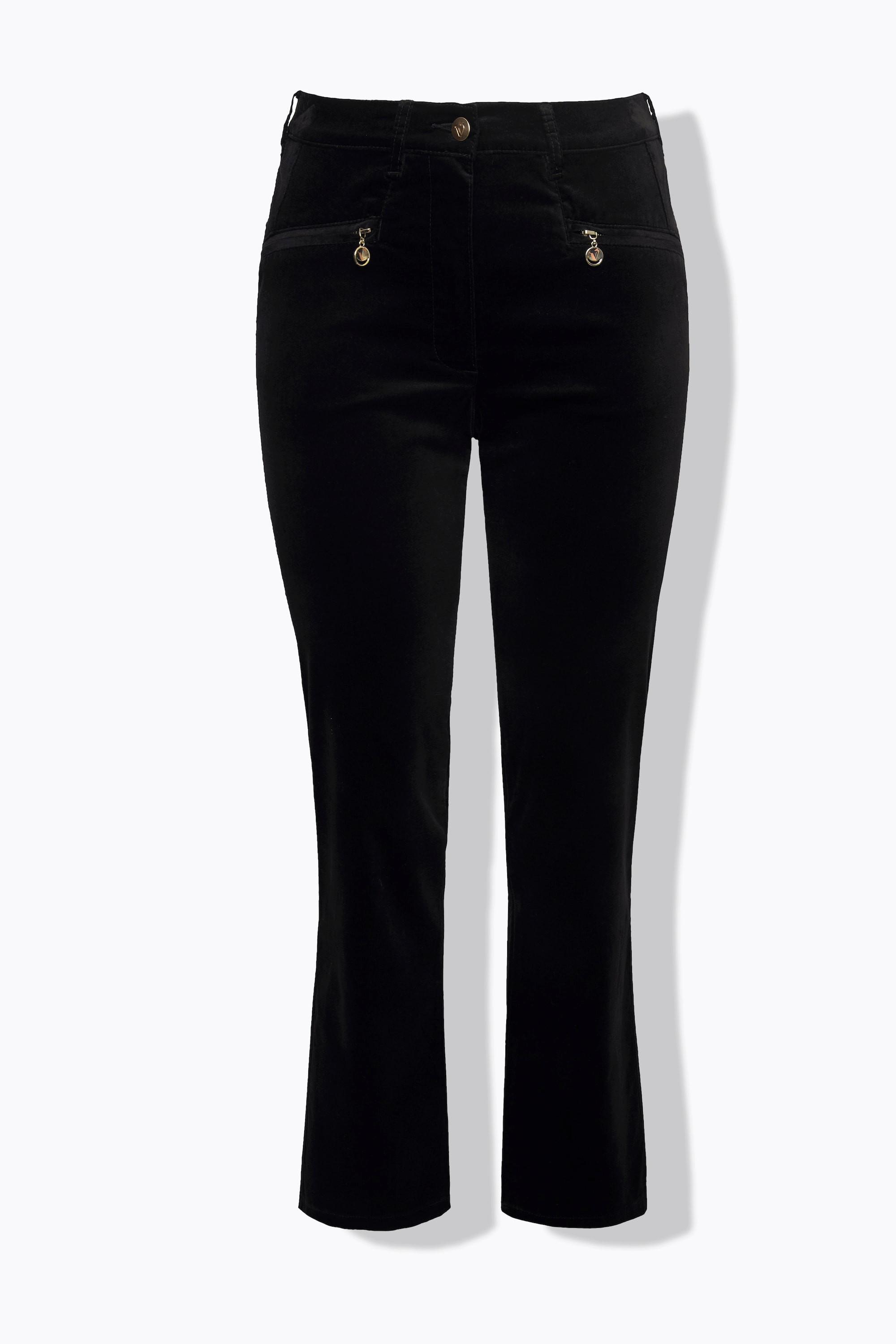 Ulla Popken Mony Pantalon en velours jambe carotte taille confortable  