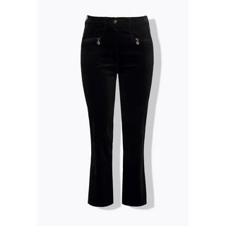Ulla Popken Mony Pantalon en velours jambe carotte taille confortable  