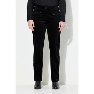 Ulla Popken Mony Pantalon en velours jambe carotte taille confortable  