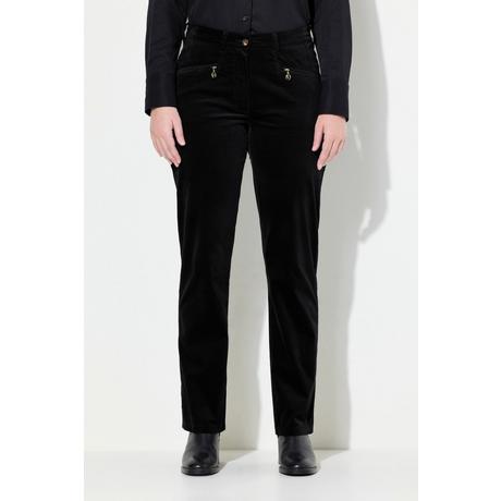 Ulla Popken Mony Pantalon en velours jambe carotte taille confortable  