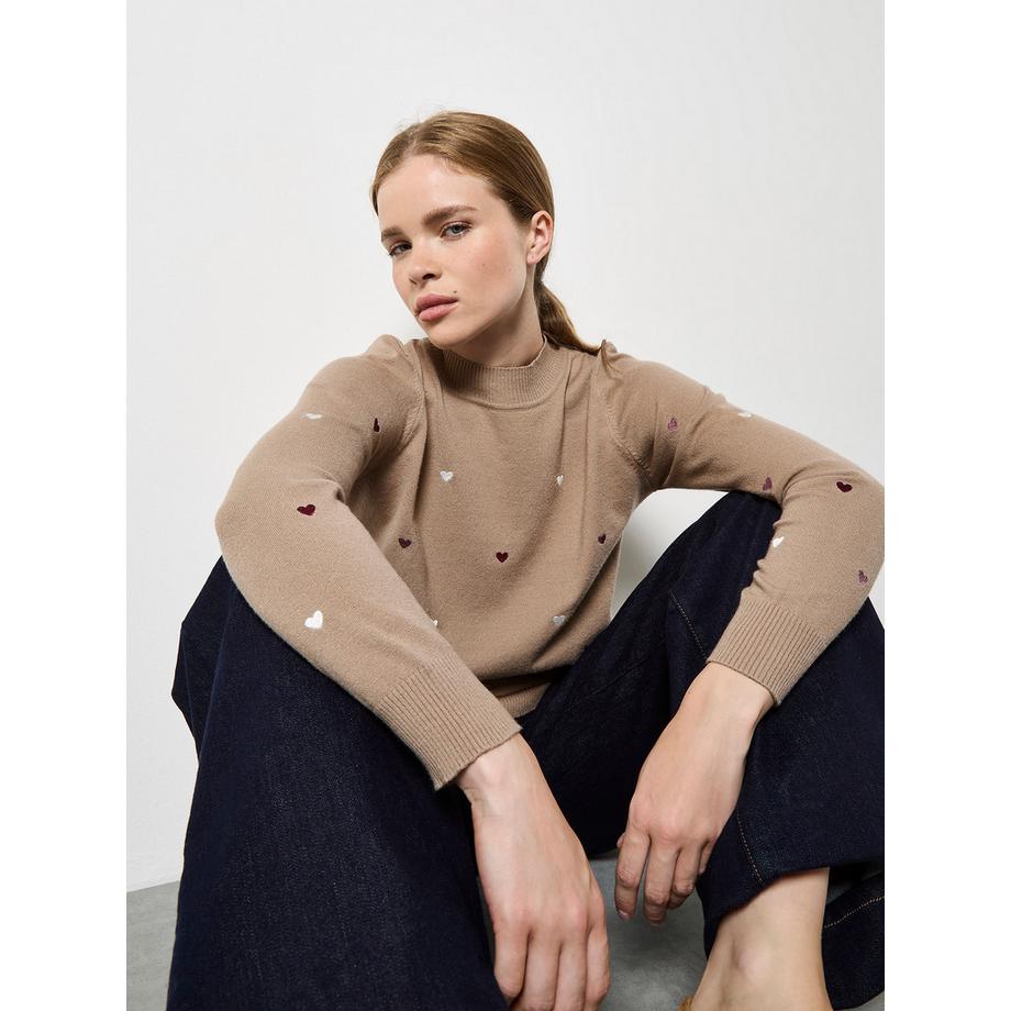 APRICOT Ember Heart Mock Neck Feinstrickpullover  