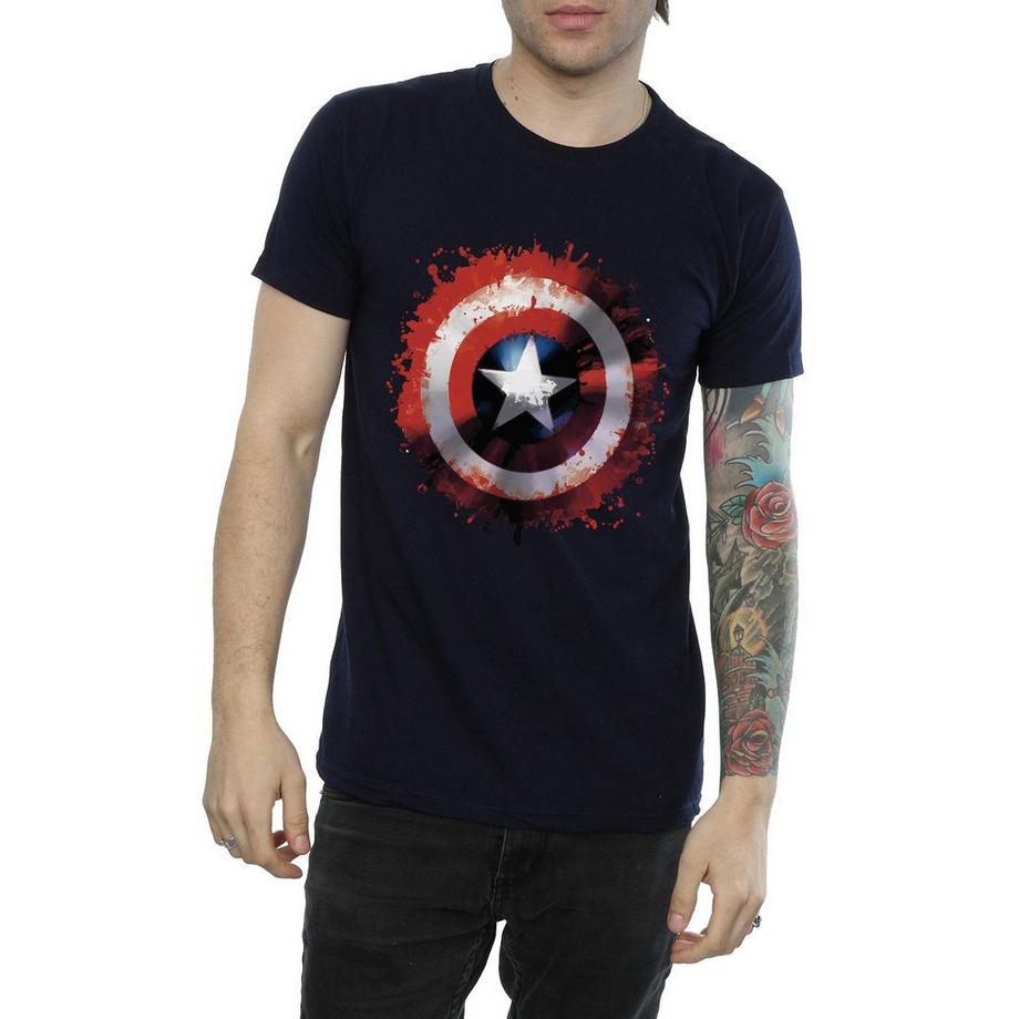 MARVEL Avengers Captain America Splatter Shield T-Shirt  