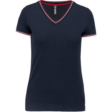 t-shirt maille piquée col v