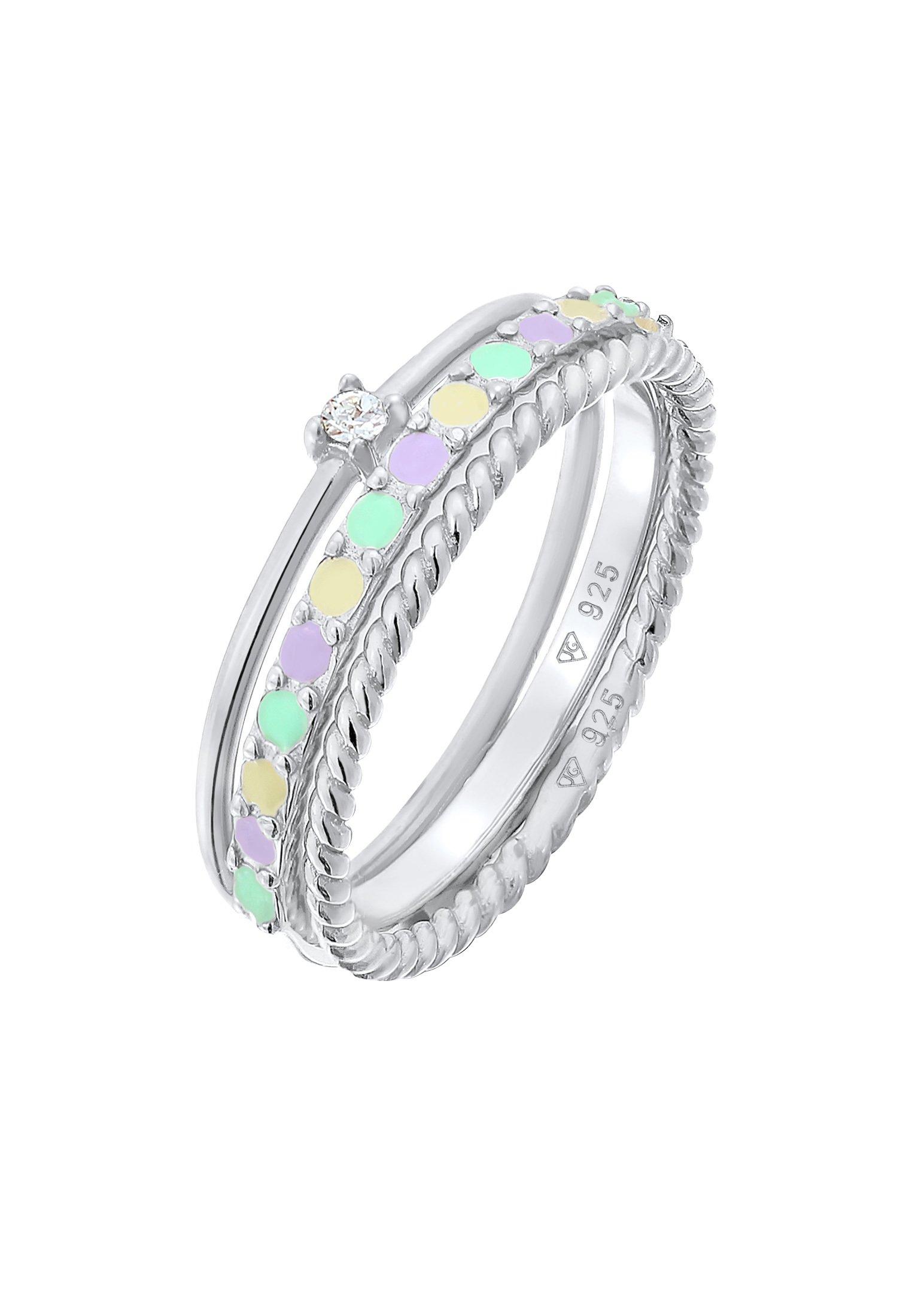 Set Kristall MANOR | Elli kaufen Ring 3Er - Emaille online Multi-Color