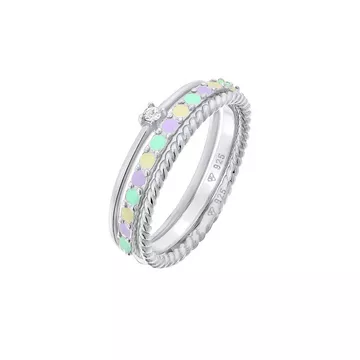 Bague Femmes Pile Set Moderne Solitaire Torsadé Tendance Multicolore