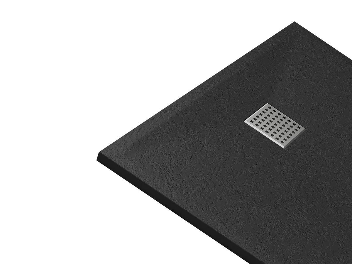 Vente-unique Piatto per doccia da posare o da incasso 120 x 90 cm in Resina Nero - MIRNOSA  