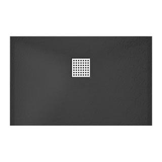 Vente-unique Piatto per doccia da posare o da incasso 120 x 90 cm in Resina Nero - MIRNOSA  