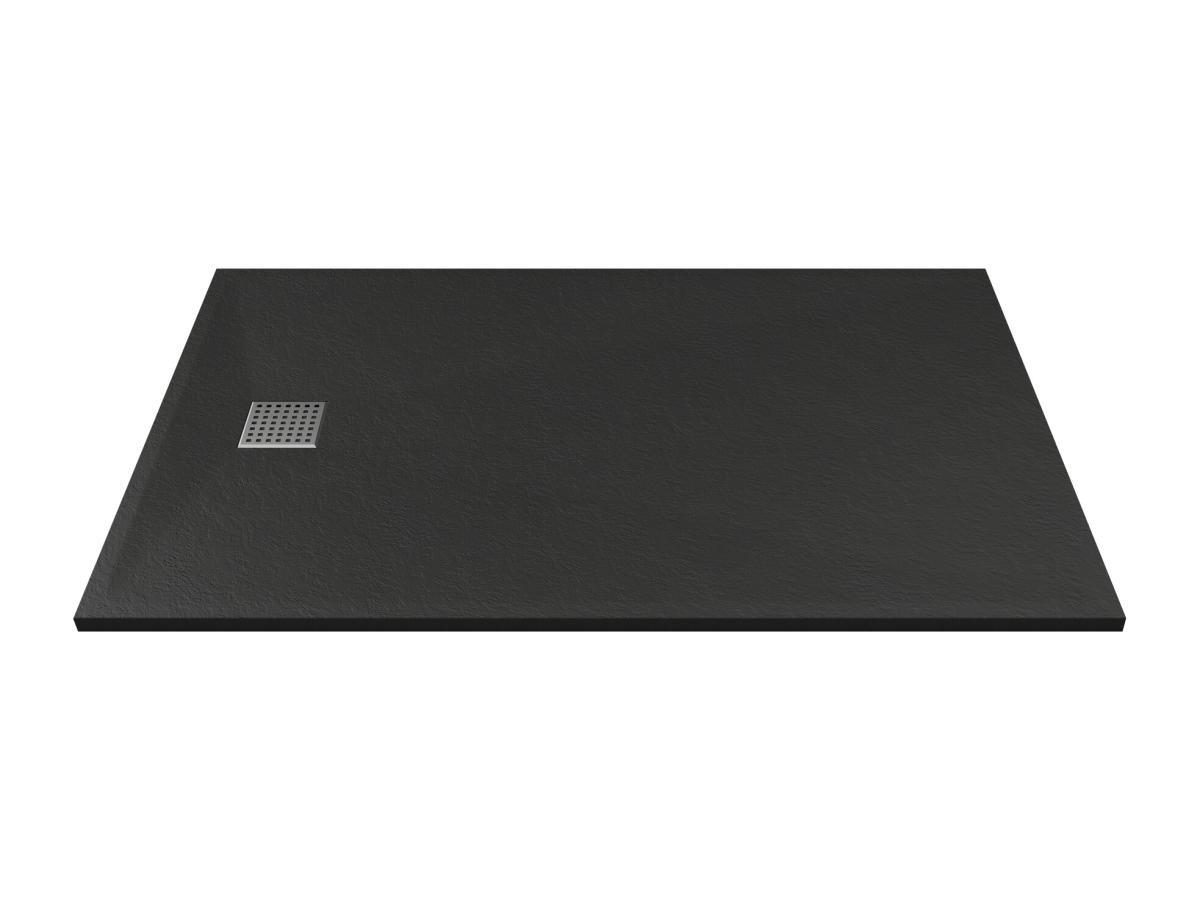 Vente-unique Piatto per doccia da posare o da incasso 120 x 90 cm in Resina Nero - MIRNOSA  