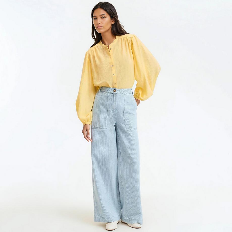 La Redoute Collections Pantaloni larghi stile carpentiere a righe  