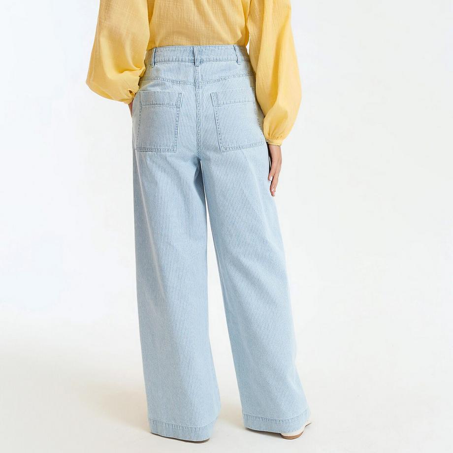 La Redoute Collections Pantaloni larghi stile carpentiere a righe  