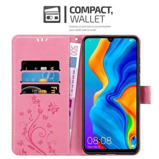 Cadorabo  Hülle für Huawei P30 LITE Blumen Design Magnetverschluss 