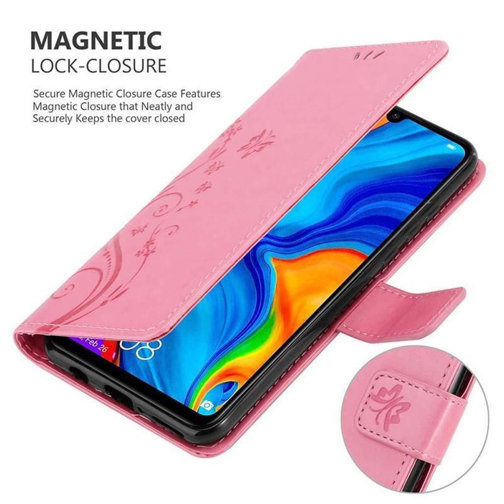 Cadorabo  Hülle für Huawei P30 LITE Blumen Design Magnetverschluss 